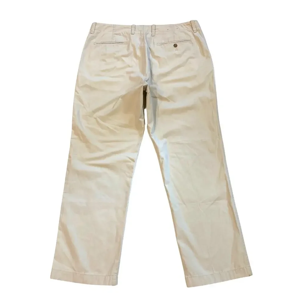 J Crew Pants Mens 36x30 Beige Chino Lightweight 100% Cotton Preppy Classiccore